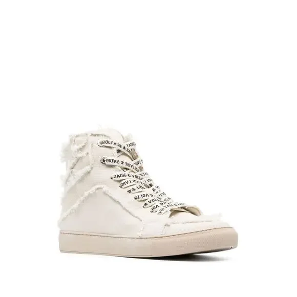 NIB- ZADIG & VOLTAIRE FLASH HIGH-TOP CANVAS SNEAKER EU41/US10 RET$398 - Picture 1 of 6